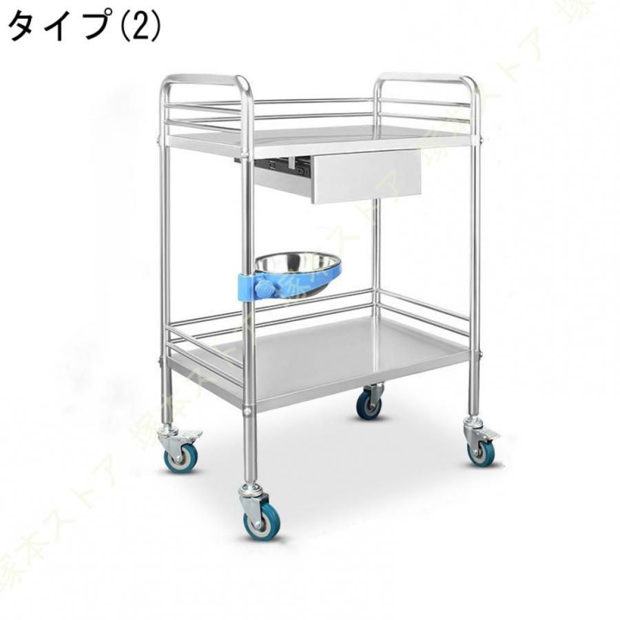 医療用トロリー ステンレス ワゴン 鋼トロリー 医療用カート 処置カート 移動式トロリー理学療法モバイルケア車 回診車 車歯 科実験室 業務用_10