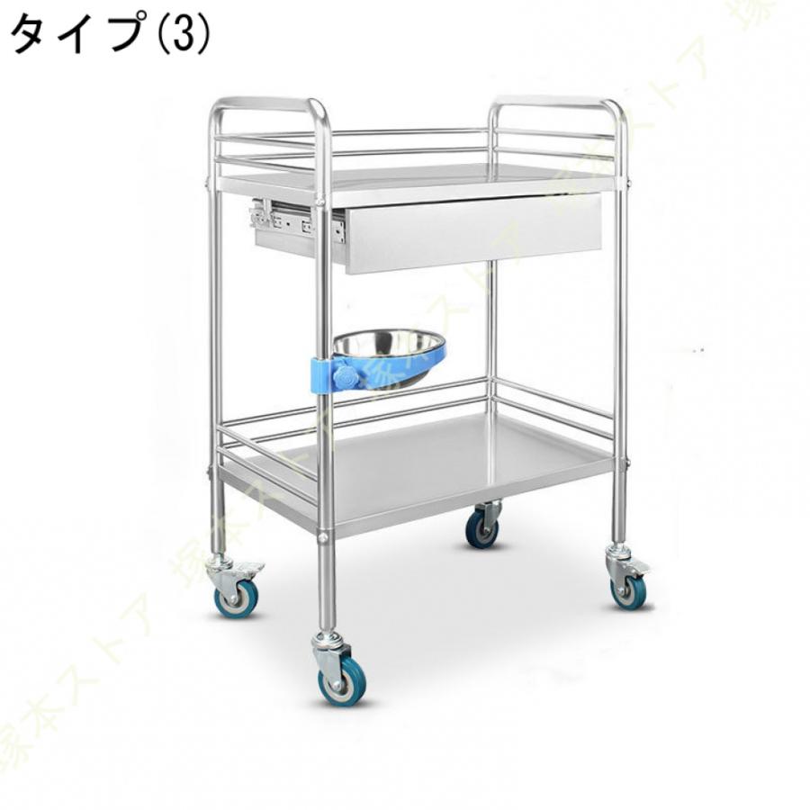 医療用トロリー ステンレス ワゴン 鋼トロリー 医療用カート 処置カート 移動式トロリー理学療法モバイルケア車 回診車 車歯 科実験室 業務用_11