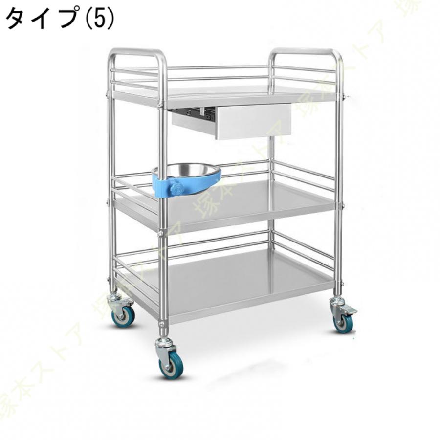 医療用トロリー ステンレス ワゴン 鋼トロリー 医療用カート 処置カート 移動式トロリー理学療法モバイルケア車 回診車 車歯 科実験室 業務用_13