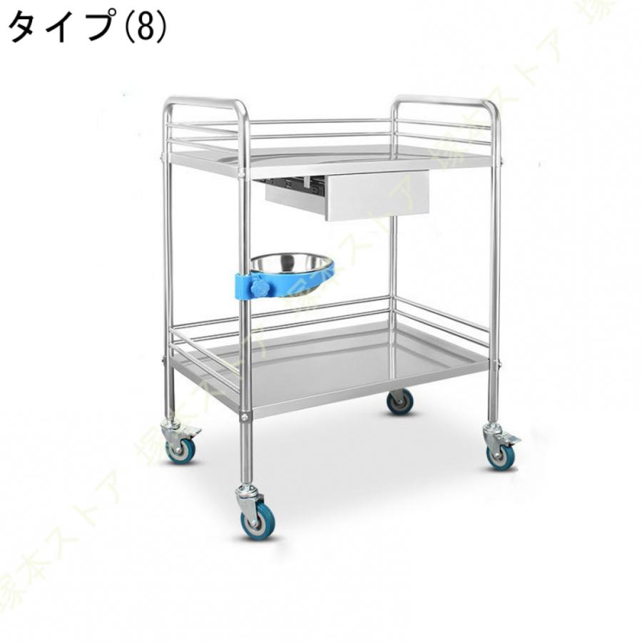 医療用トロリー ステンレス ワゴン 鋼トロリー 医療用カート 処置カート 移動式トロリー理学療法モバイルケア車 回診車 車歯 科実験室 業務用_16