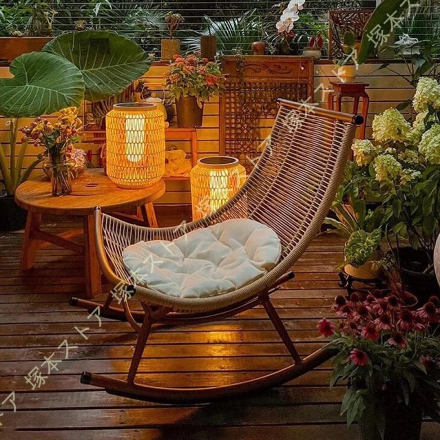 ロッキングチェア ガーデンチェア 戸外籐揺り椅子 多機能 ロッキング