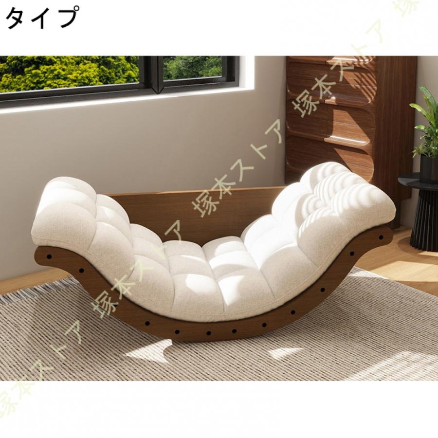 ロッキングチェア多機能リラックスチェア 天然木製 長さ127×幅61×高さ38cm 耐荷重200kgクッション付き 揺れる椅子 通気性あり 椅子 耐荷重200kg_9