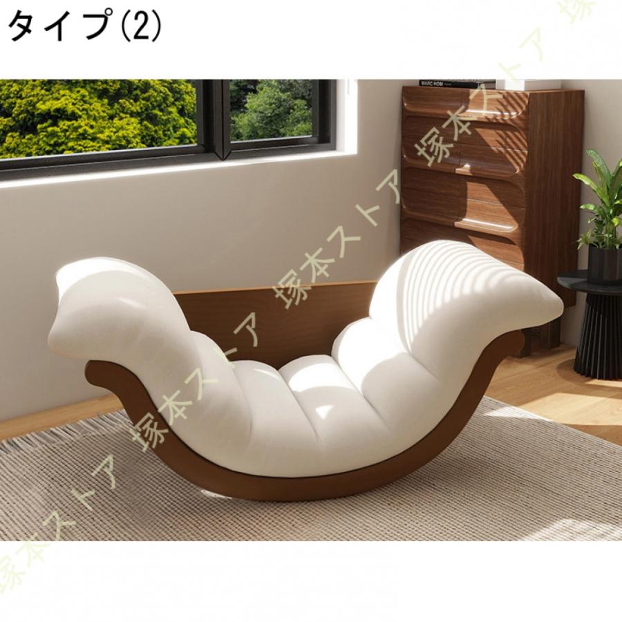 ロッキングチェア多機能リラックスチェア 天然木製 長さ127×幅61×高さ38cm 耐荷重200kgクッション付き 揺れる椅子 通気性あり 椅子 耐荷重200kg_10
