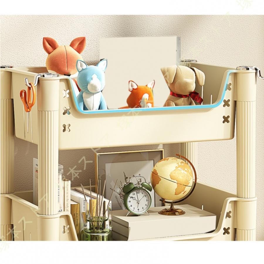 サイドテーブル キャスター付き キッチンワゴン ベビーワゴン 移動式 ワゴン キャスター付きラック 収納カート 大容量収納 バスケットワゴン おしゃれ 北欧_9