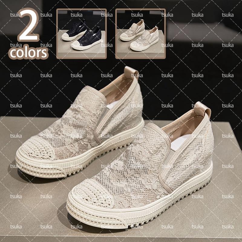 インソールスニーカー レディース インソールスリッポン 花柄 厚底スニーカー インソール シューズ 白 黒 シークレットシューズ 厚底スリッポン