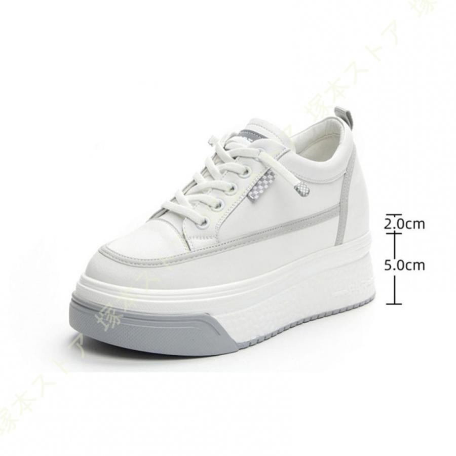 スニーカー レディース おしゃれ 大きいサイズ 白 インヒール