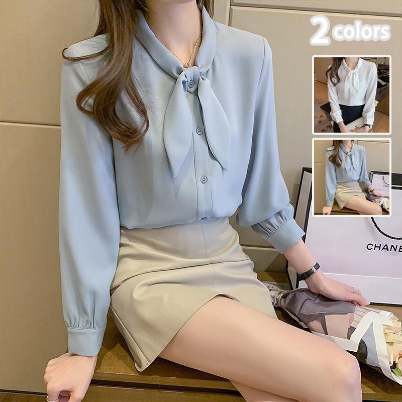 シャツ ブラウス レディース 長袖 スーツ インナー オフィス ビジネス 事務服 制服 フォーマル おしゃれ ワイシャツ ハイネック シフォン スリム 白 無地
