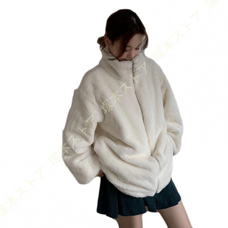 ボアジャケット レディース ボアブルゾン 女性用 ゆったり