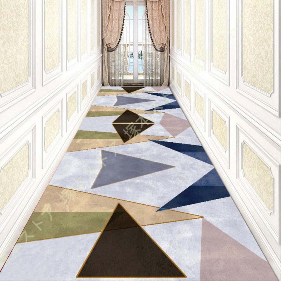 廊下敷き カーペット ロング ラグ マット 洗える 滑り止め 絨毯 床保護 花柄 3D効果 廊下マット 玄関マット 廊下敷きカーペットラグ ロング 廊下 | 