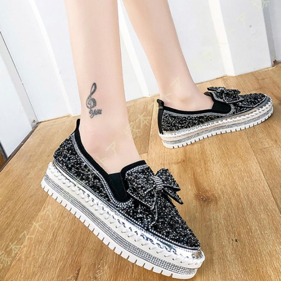 スリッポン レディース スニーカー 厚底 モカシン シューズ