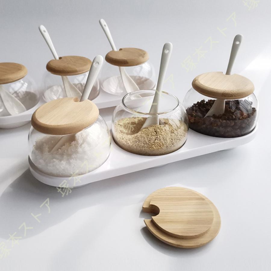 ガラスキャニスター コーヒー 豆 保存 容器 スプーン付き ココアの粉末