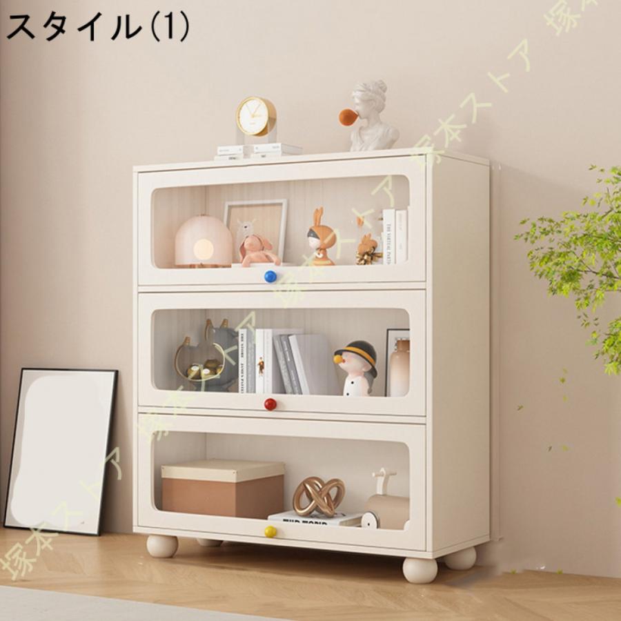 収納棚 ガラス扉付き収納棚 コレクションケース フィギュアケース 木製 大容量 キャビネット ディスプレイケース キャビネットドア 気密性 防塵 リビング 寝室_3