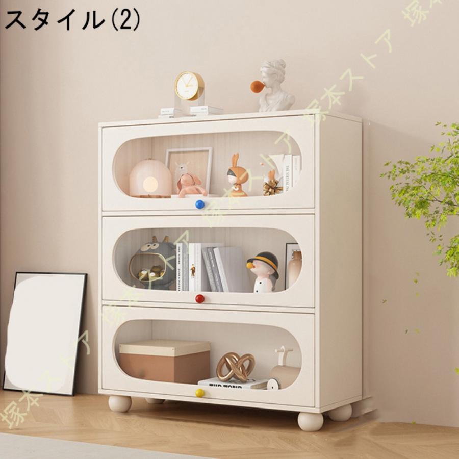 収納棚 ガラス扉付き収納棚 コレクションケース フィギュアケース 木製 大容量 キャビネット ディスプレイケース キャビネットドア 気密性 防塵 リビング 寝室_4