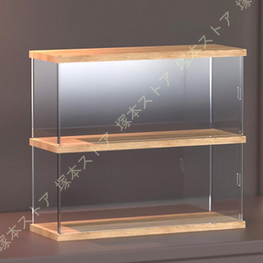 ディスプレイスタンド 収納ケース 木製 テーブルシェルフ 階段状