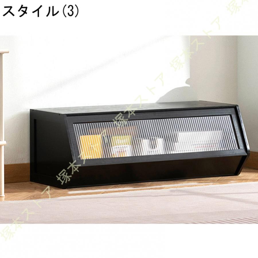 ナイトテーブル サイドチェスト 収納棚 リビングキャビネット 収納 チェスト テレビ台 サイドボード 大容量収納 木製 木目調 ラタン調_11