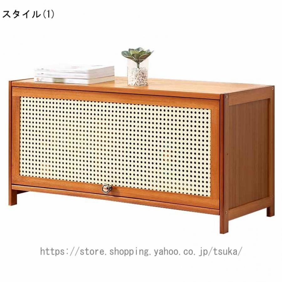 収納キャビネット 扉付き ミニ 卓上 竹製 デスクオーガナイザー 小物