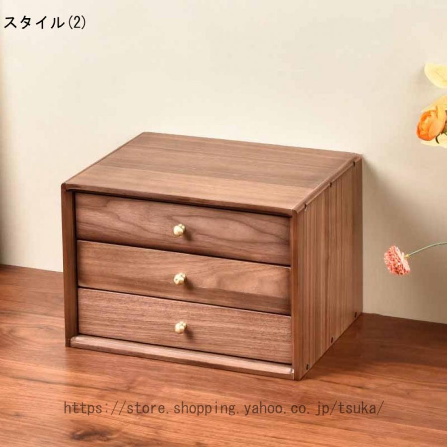 卓上引き出し 木製 大容量 小物収納 ミニチェスト 軽量 アンティーク風 和タンス ウッドボックス 収納チェスト 化粧品収納 寝室 玄関 卓上 オフィス用品_4