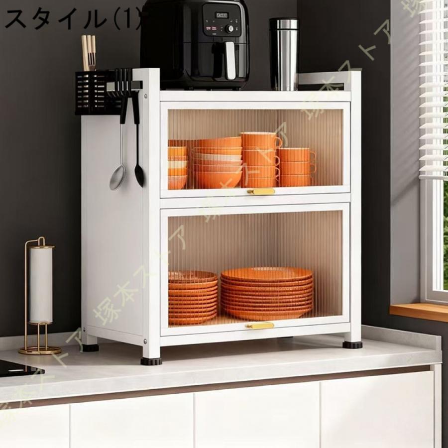 ミニ食器棚 卓上食器棚 透明 カップボード 上置き カウンター上収納棚