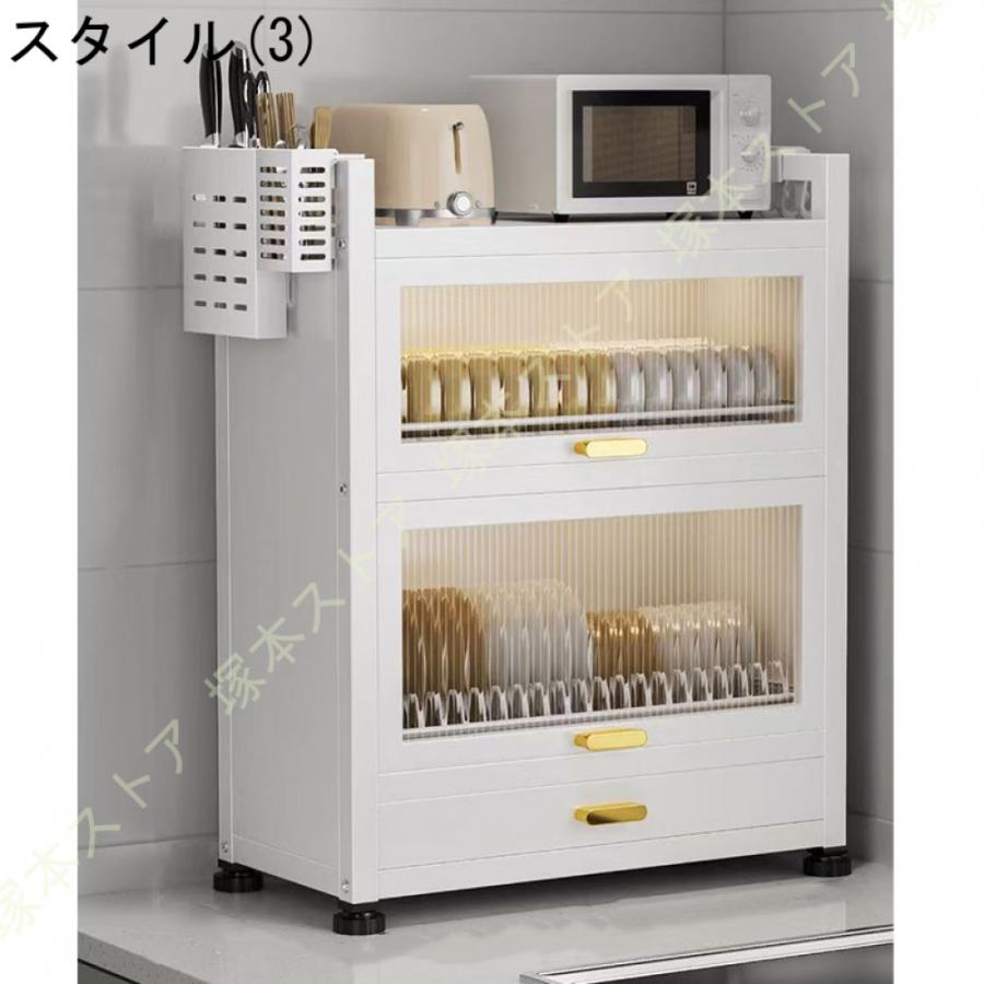 ミニ食器棚 卓上食器棚 透明 カップボード 上置き カウンター上収納棚