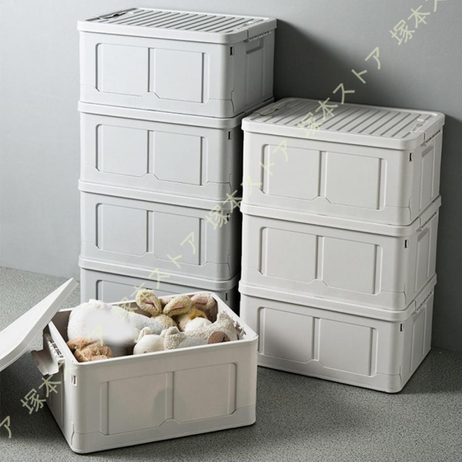 収納ボックス 折りたたみ ふた付き コンテナ 積み重ね 蓋つき 収納ケース 2個セット 収納 ボックス 折り畳み スタッキング 折りたたみコンテナ 衣類 軽量_5