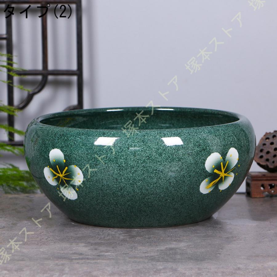 花柄陶器鉢 直径約40cm セラアート 長鉢 白 プラスチック鉢 表面が陶器風の加工 【資材