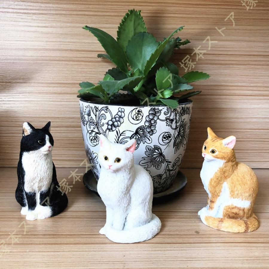 リアル 猫おきもの ミニチュア 本物そっくり 猫の置物 白猫 リアル 猫おきもの ミニチュア 本物そっくり 猫の置物 白猫