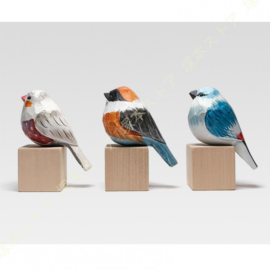 動物の置物 鳥の彫刻 木彫り リビングルーム ベッドルーム 事務室
