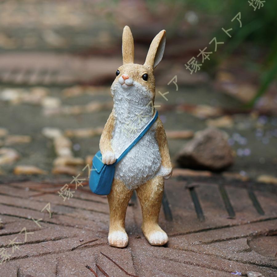 置物 おしゃれ オブジェ おもしろい置物 リス ウサギ カントリー置物