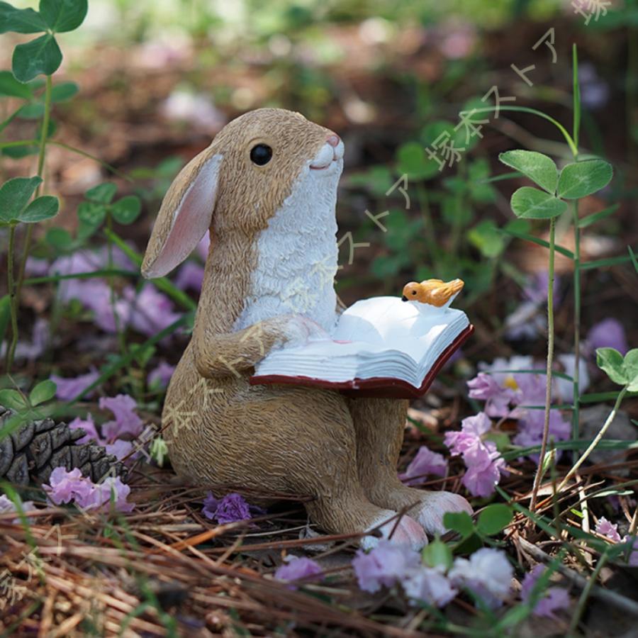 置物 おしゃれ オブジェ おもしろい置物 リス ウサギ カントリー置物