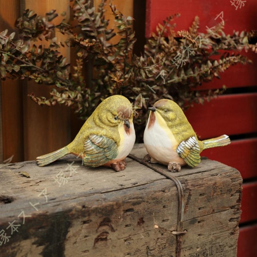 ガーデンオーナメント 鳥 2羽 小鳥 置き物 おしゃれ 本物 ガーデンオーナメント 鳥 2羽 小鳥 置き物 おしゃれ 本物