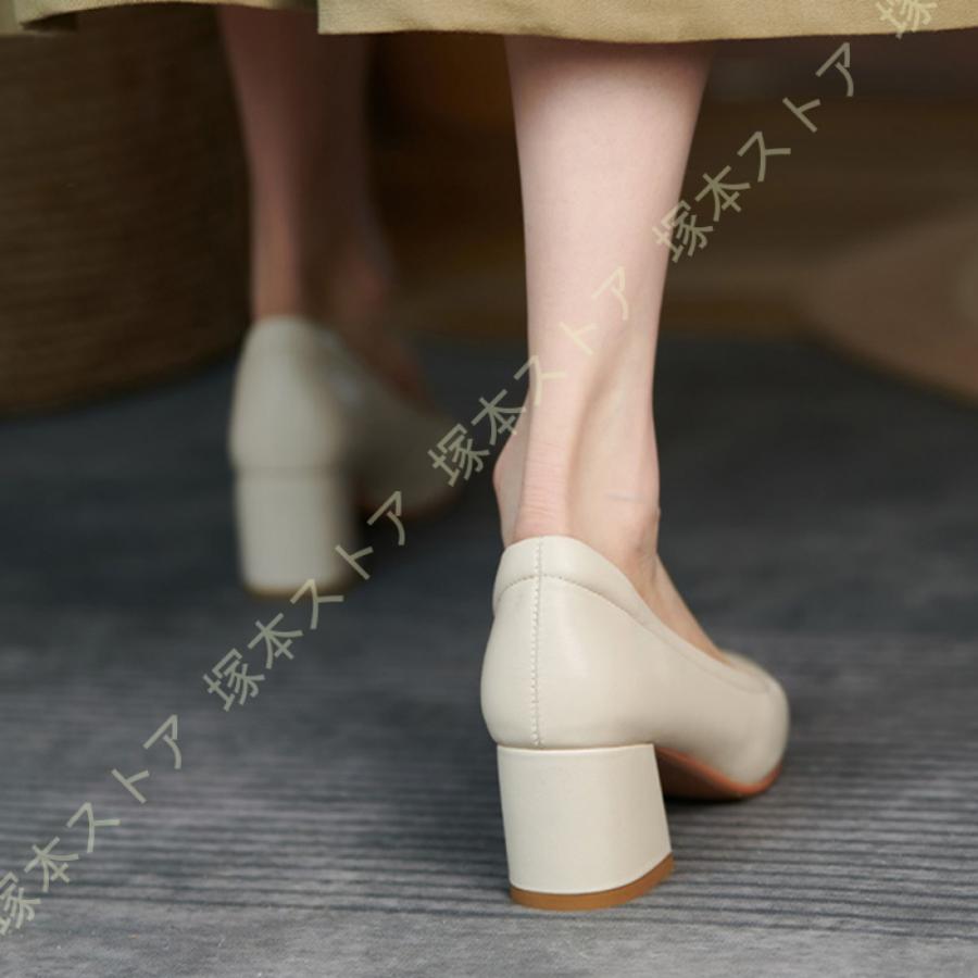 ローヒール パンプス 3.5cmヒール 歩きやすい フォーマル 冠婚葬祭 結婚式パンプス 痛くない 太ヒール ポインテッド 美脚 レディース 靴 5.5センチ ヒール_12