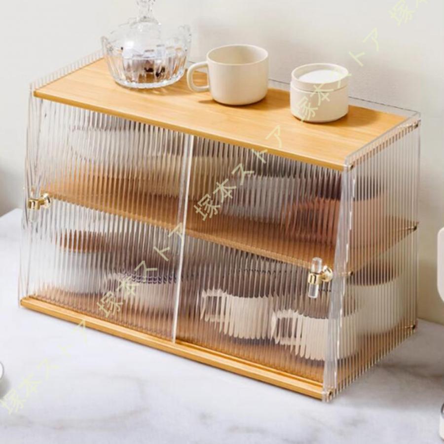 【最低価格出品(送料＋300円)】食器棚　美品 ミニ食器棚 3段 4段 卓上 カウンター上 コンパクト おしゃれ 大容量