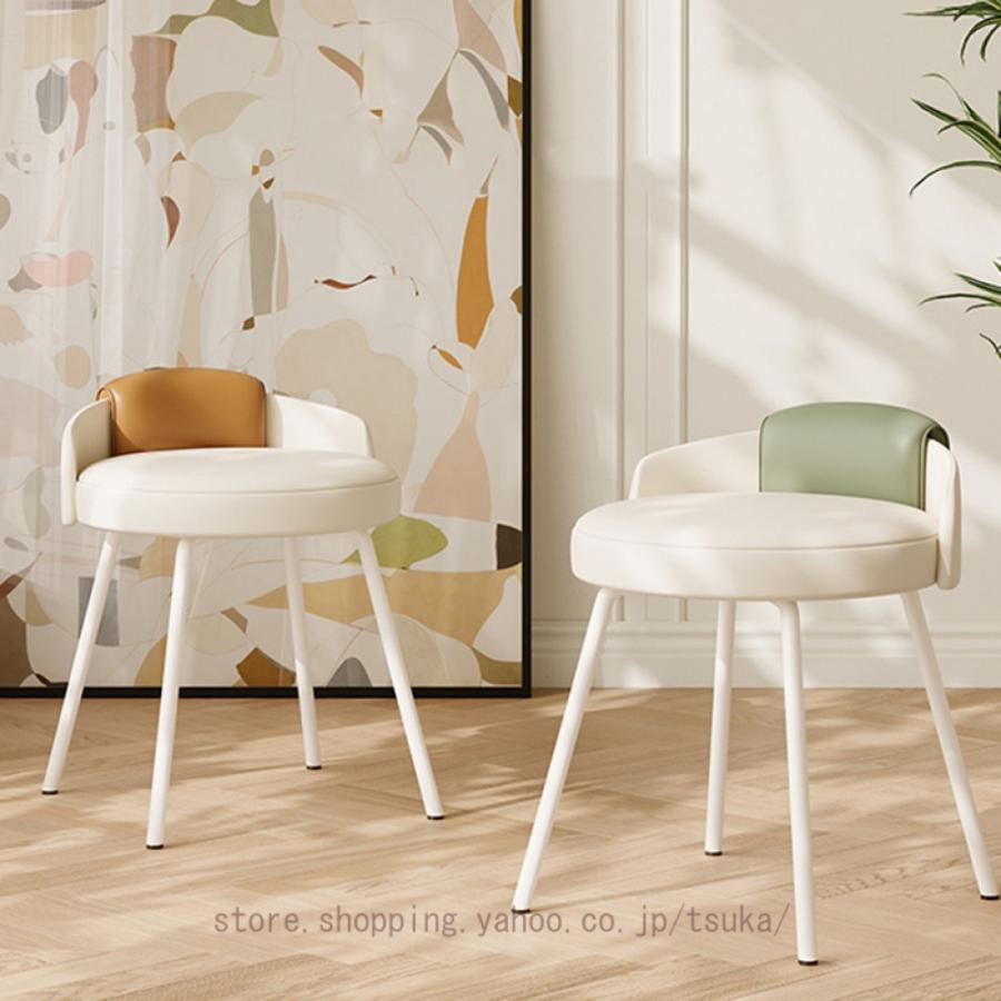 チェア ドレッサーチェア 無垢材 回転 椅子 スツール 合成革