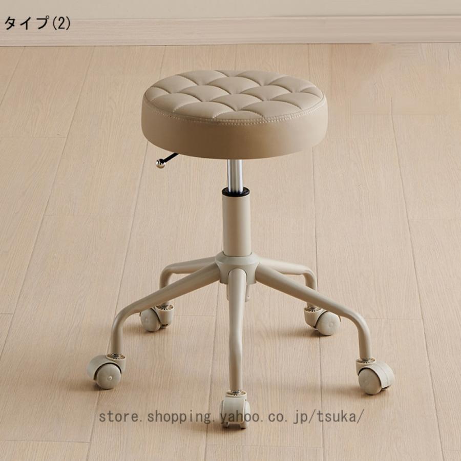 カット椅子　スツール 丸椅子 スツール キャスター付き 丸椅子 昇降 高さ48-58cm キャスター付き椅子