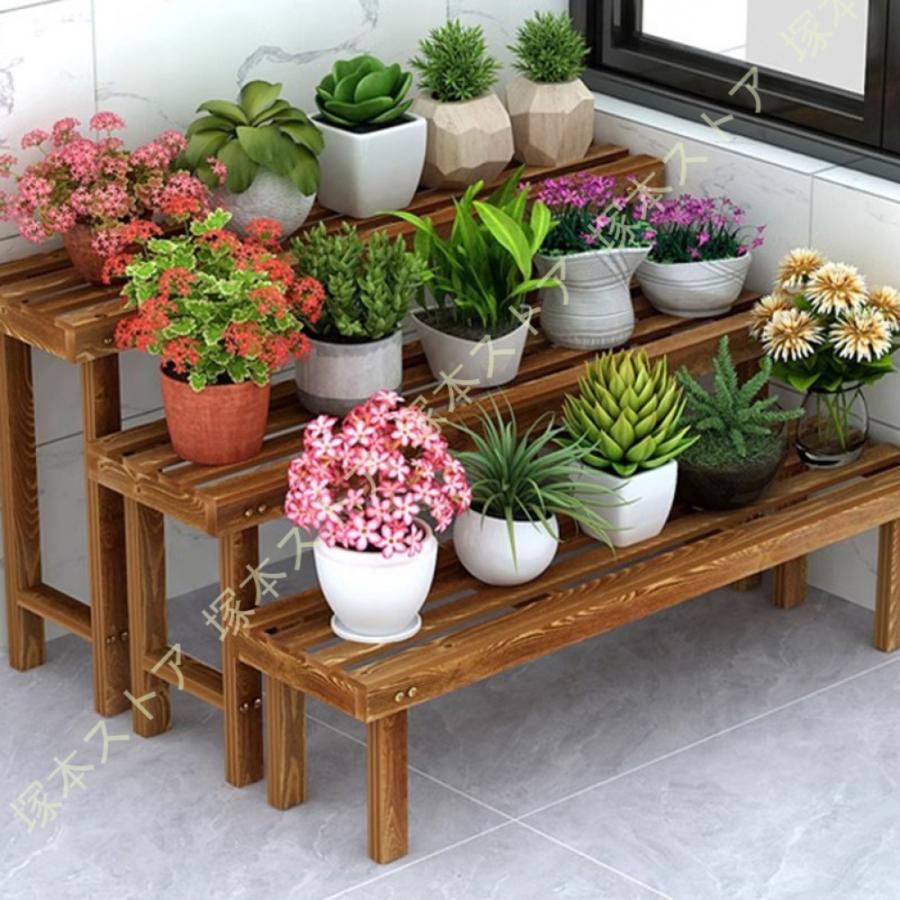 木製花屋台風プランターラック 新品未使用 木製 フラワースタンド ウッドステージ フラワーラック プランター