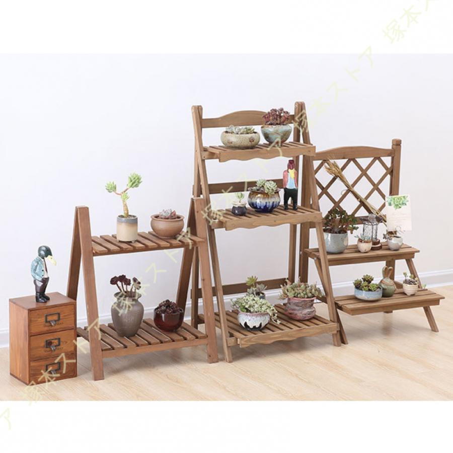 三段式のデザイン　ガーデニング　フラワースタンド　木製 Amazon | YAMAAIYI フラワースタンド 木製 3段 観葉植物
