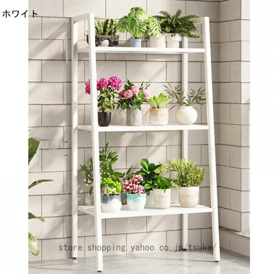 アイアン製プランタースタンド大小セット ホワイト　スチール置物 フラワースタンド プランタースタンド 屋外 アイアン 鉄製 園芸ラック