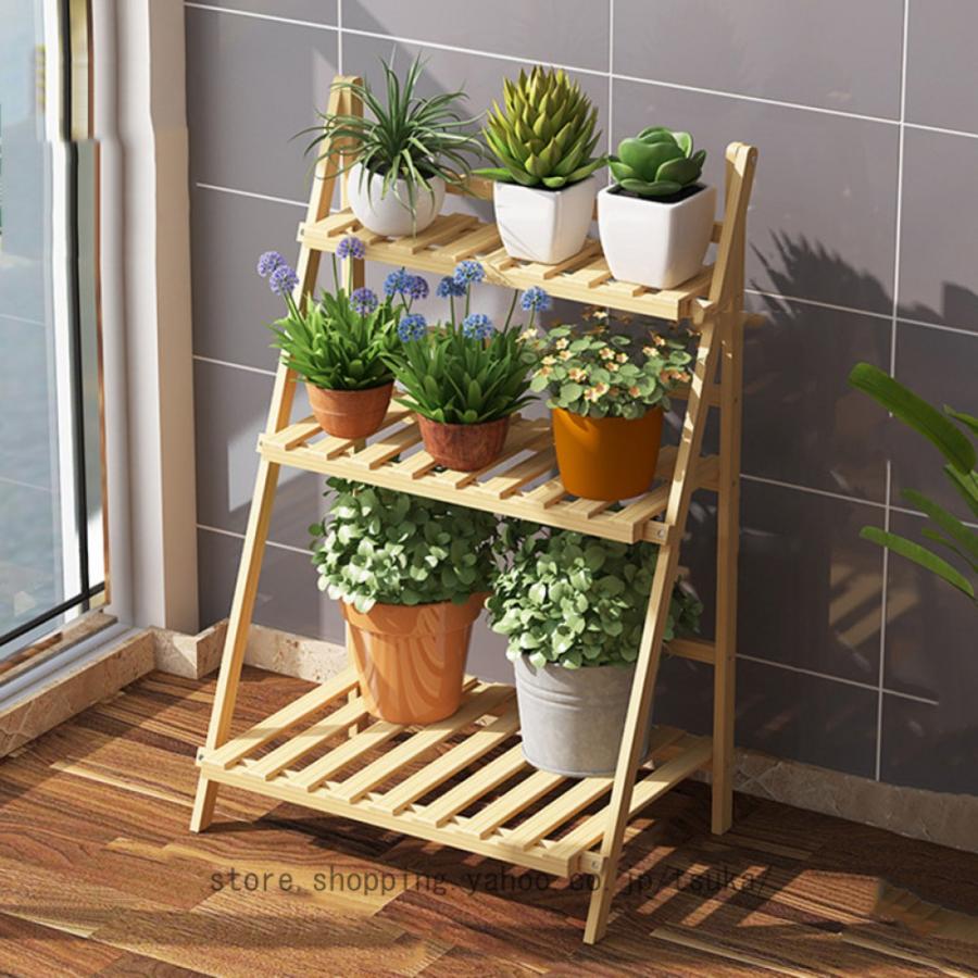 フラワースタンド 室内 屋外 ガーデンラック 3段 風通しいい 安定感