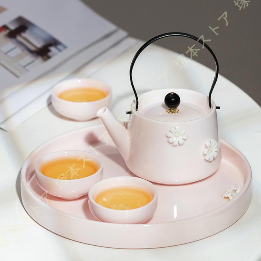 かわいい花柄の茶器5点セット 湯呑 急須 ポット 茶器 オシャレ かわいい花柄の茶器5点セット 湯呑 急須 ポット 茶器 オシャレ