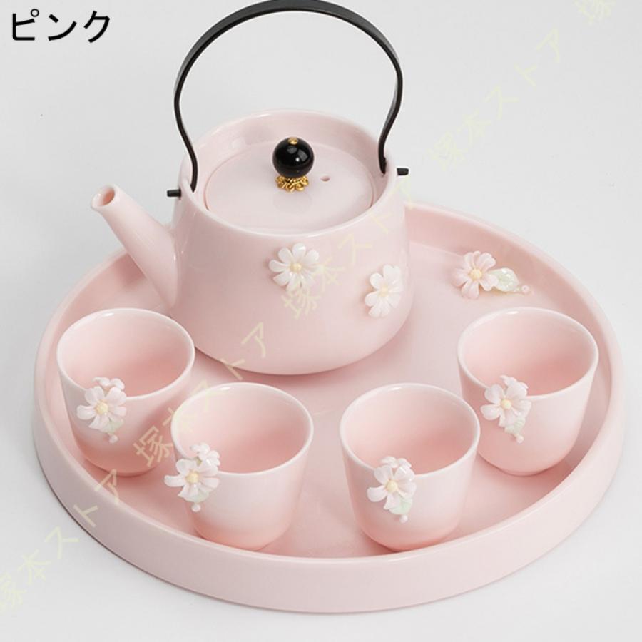 紫陽花ティーセット　茶器　急須　湯飲み Amazon.co.jp: 百華園 九谷 茶器 急須 ティーポット 3点セット 大 がく