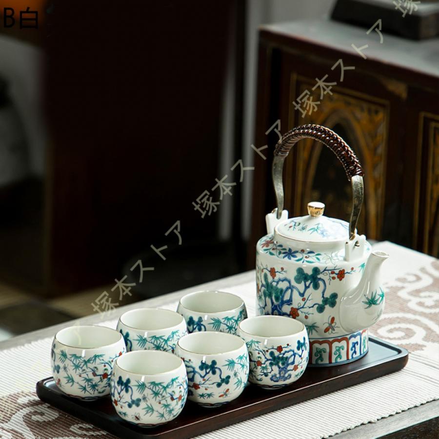 昭和レトロ デッドストック 有田焼 峯山窯 急須 蓋付き 湯呑み 茶器セット 蓋付茶器セット 茶器セット 急須 茶こし付き 湯呑み 陶器 結婚 出産