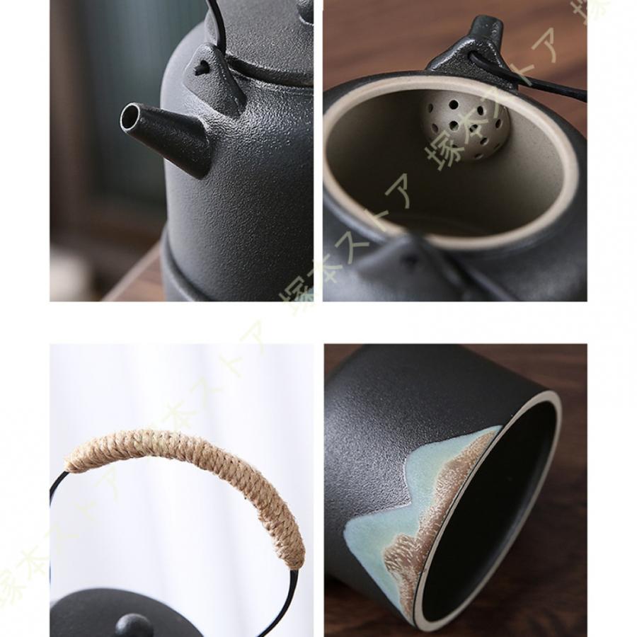 燗銅壺 茶釜用金属スタンドと茶器セット 燗銅壺 茶釜用金属スタンドと