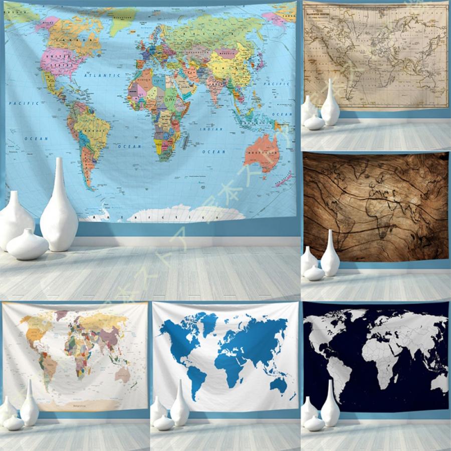ヴィンテージ風タペストリー 世界地図 ワールドマップ インテリア