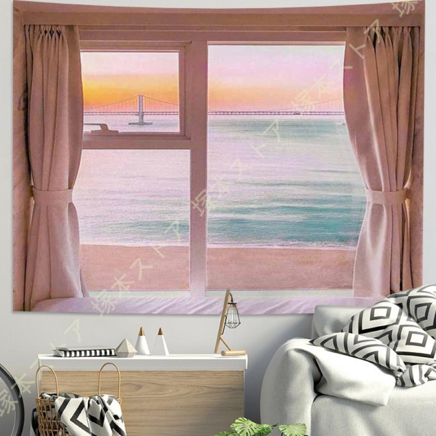 自然風景 タペストリー 擬似窓 窓外の景物 壁掛け 飾り 癒しの