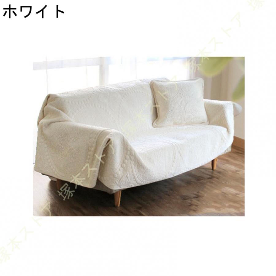 シャティヨン 200×200cm マルチカバー 洗える ソファー カバー キルト 刺繍 北欧 花柄 起毛 リバーシブル 洗える ベッド 床暖 ホットカーペットカバー こたつの画像