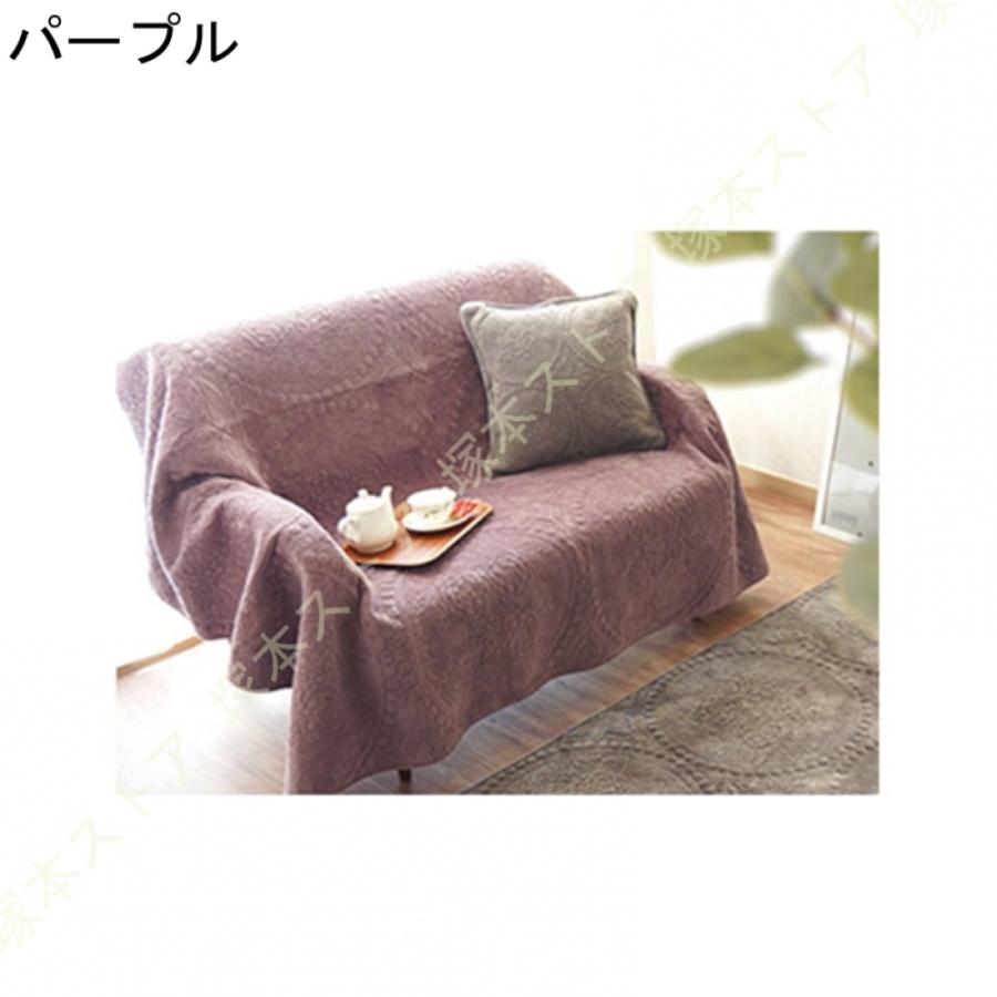 シャティヨン 200×200cm マルチカバー 洗える ソファー カバー キルト 刺繍 北欧 花柄 起毛 リバーシブル 洗える ベッド 床暖 ホットカーペットカバー こたつの画像