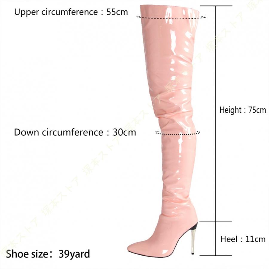 専用　サイハイブーツ、パンプス サイハイブーツ 黒 白 エナメル 美脚 ニーハイブーツ ロング
