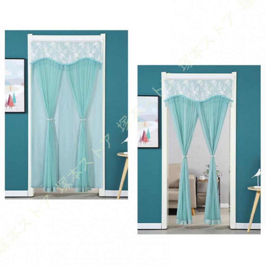 のれん 間仕切りカーテン レース 姫系 目隠し ドアカーテ 非遮光