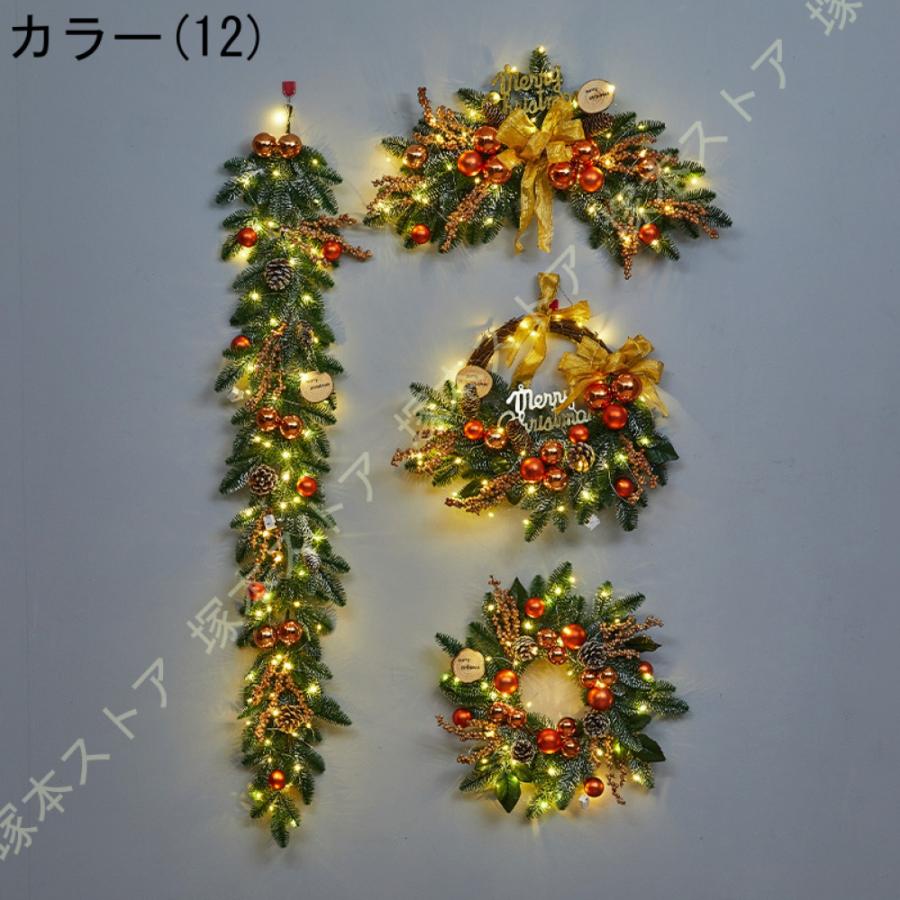 クリスマスリース 玄関リース オーナメント 松ぼっくり リボン 屋外 アートフラワー 大きい リース ドア 玄関 庭園 部屋 店舗 ショップ 壁飾り 華やか_24