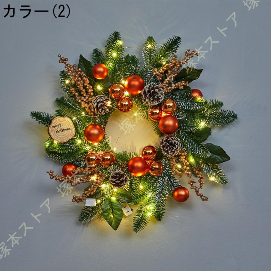クリスマスリース 玄関リース オーナメント 松ぼっくり リボン 屋外 アートフラワー 大きい リース ドア 玄関 庭園 部屋 店舗 ショップ 壁飾り 華やか_14